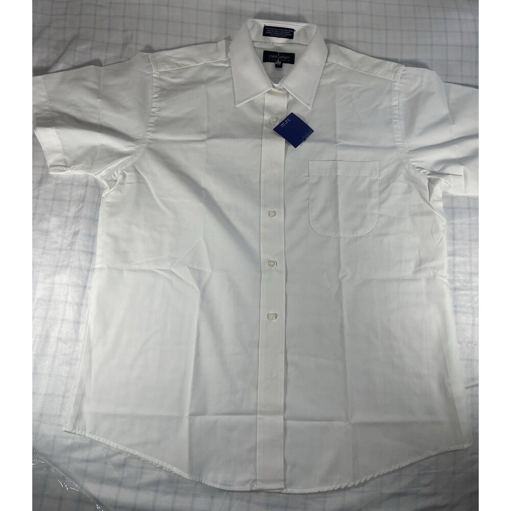 Neil Allyn Women’s White Short Sleeve Button-Up Dress Shirt - Size 14 - NWT